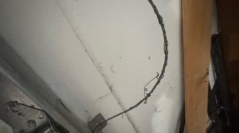 frayed garage door cable